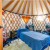 blue massage table yurt