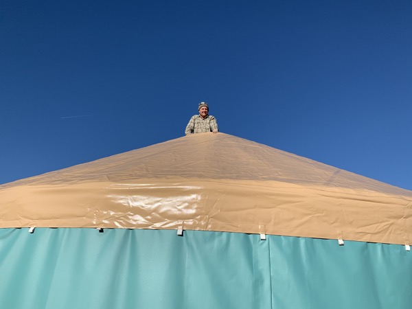 Getting ready to install the dome