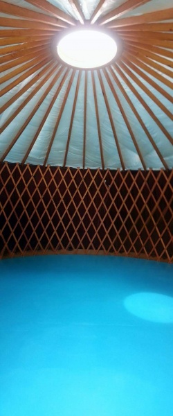 Inside of the yurt