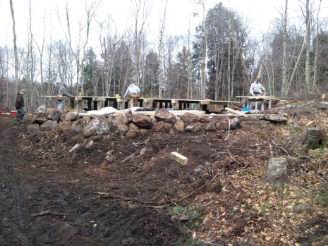 Yurt deck construction.