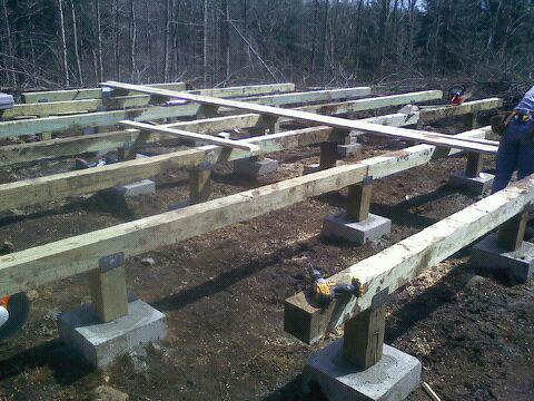 Yurt deck construction.